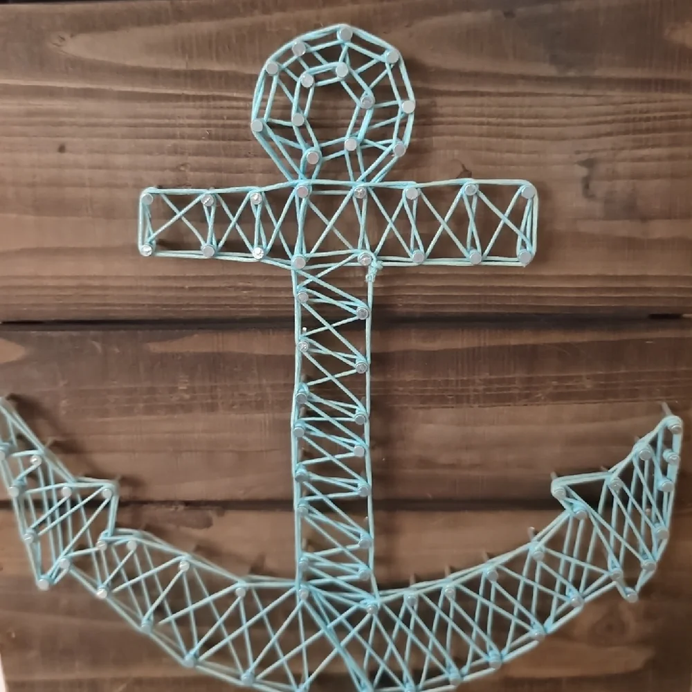 Rustic Anchor String Art Decor